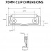 70 mm White Clipboard Clip