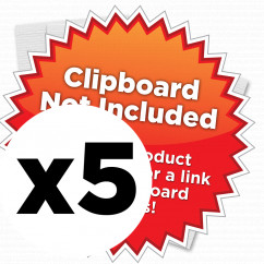 5 Pack - Vertical 11 x 17 MDF Clipboard Notepad