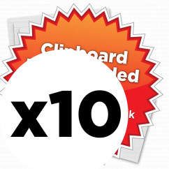 10 Pack - Horizontal 17 x 11 MDF Clipboard Notepad
