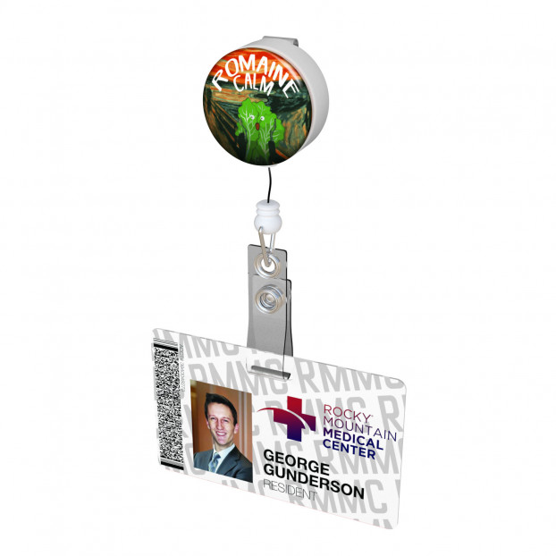 Romain Calm Button Badge Reel